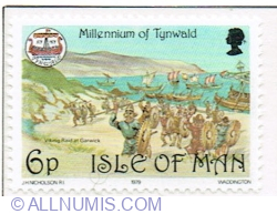 Image #1 of 6 Pence 1979 - Viking Raid at Garwick