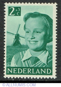Image #1 of 2 + 3 Cents 1951 - Girl with Windmill