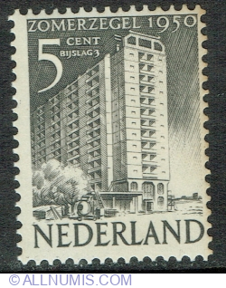 Image #1 of 5 + 3 Cents 1950 - Building in Rotterdam