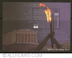 0,80 Euro 2004 - Olympic Games Athens - Olympic Flame Souvenir Sheet