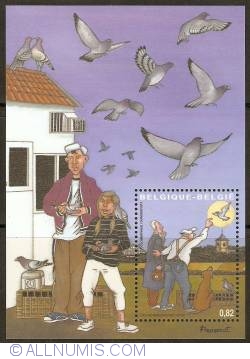 0,82 Euro 2003 - Pigeon racing souvenir sheet