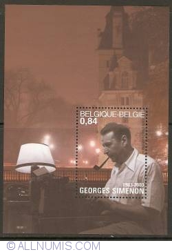 Image #1 of 0,84 Euro 2003 - Georges Simenon Souvenir Sheet