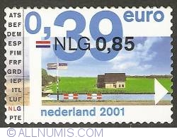 0,85 Gulden - 0,39 Euro 2001 - Euro Introduction