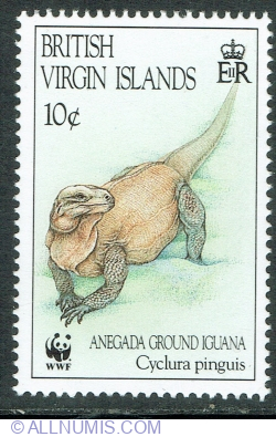 Image #1 of 10 Cents 1994 - Anegada Ground Iguana (Cyclura pinguis)