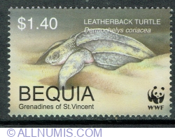 Image #1 of 1.40 Dollar 2001 - Leatherback Turtle (Dermochelys coriacea)