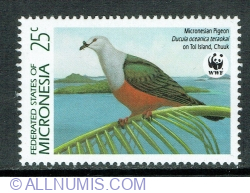 25 Cents 1990 - Micronesian Pigeon