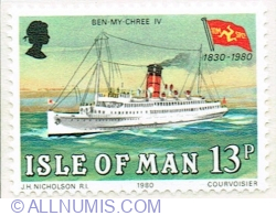 13 Pence 1980 - Mail Boat "Ben-my-Chree IV"