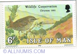 Image #1 of 6 Pence 1980 - Wren (Troglodytes troglodytes)