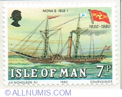 Image #1 of 7 Pence 1980 - Mail Boat "Mona's Isle I"