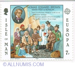 7 Pence 1980 - Thomas Edward Brown, Manx poet & scholar