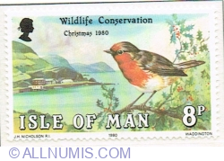 Image #1 of 8 Pence 1980 - European Robin (Erithacus rubecula)