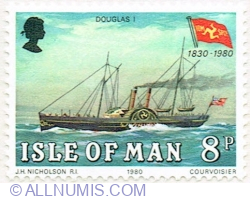 Image #1 of 8 Pence 1980 - Mail Boat "Douglas I"