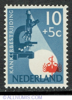 10 + 5 Cents 1955 - Microscope and pierced crab