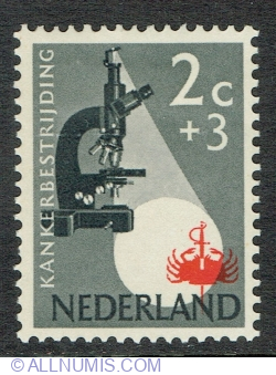 2 + 3 Cents 1955 - Microscope and pierced crab