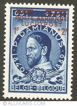 1 + 2 Francs 1947 - Father Damian - Airmail with overprint (French version)