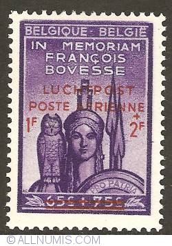 Image #1 of 1 + 2 Francs 1947 -François Bovesse - Airmail with overprint (Dutch version)