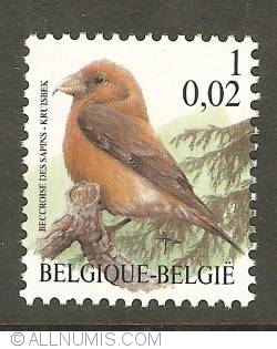 Image #1 of 1 Franc / 0.02 Euro 2000 Common Crossbill
