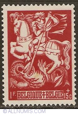 Image #1 of 1 Franc + 15 Centimes 1944 - St. Michael slaying the Dragon