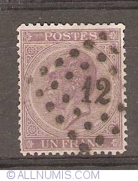 Image #1 of 1 Franc 1865 - King Leopold I