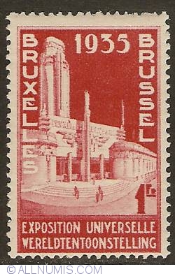 Image #1 of 1 Franc 1934 - World Expo '35 Brussels - Palace of the City of Brussels
