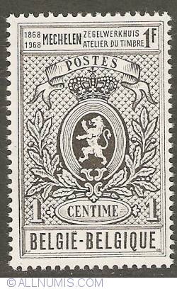 Image #1 of 1 Franc 1968 - Centennial of Stamp Printing Factory Mechelen