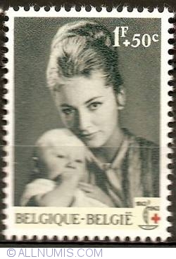 Image #1 of 1 Franc + 50 Centimes 1963 - Princess Paola with Princess Astrid