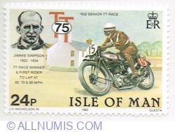 24 Pence 1982 - Jimmie Simpson (TT winner & first to lap at 60, 70, 80 mph)