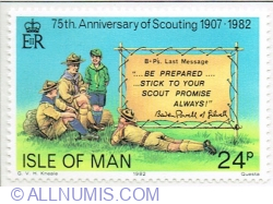 24 Pence 1982 - Scouts and Baden-Powell's last message