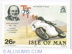 26 Pence 1982 - Mike Hailwood (winner of fourteen TT's) and Senior TT, 1961