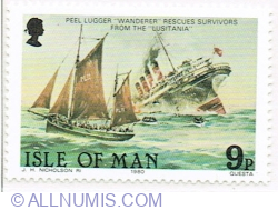 Image #1 of 9 Pence 1981 - Rescuing passengers from the "Lusitania"