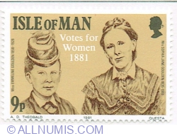 9 Pence 1981 - Women's Voting - Miss Emmeline and Mrs. Sophia Jane Goulden