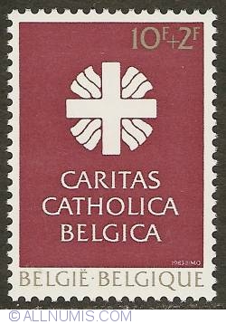 Image #1 of 10 + 2 Francs 1983 - 50th Anniversary of Caritas Catholica Belgica