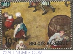 10 + 4 Francs  1967 - Pieter Breughel the Elder - Children's Plays - detail