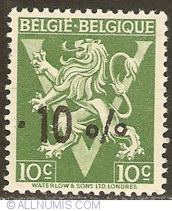 Image #1 of 10 Centimes 1946 BELGIE-BELGIQUE with overprint -10%