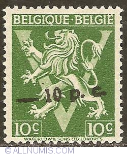 Image #1 of 10 Centimes 1946 BELGIQUE-BELGIE with overprint -10%