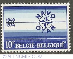 Image #1 of 10 Francs 1974 - Aniversarea de 25 ani a NATO
