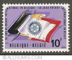 Image #1 of 10 Francs 1974 - 50 de ani de Rotary International in Belgia