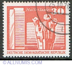 Image #1 of 30 Pfennig 1973 - Workers' Memorial, Ernst-Thälmann-Square, Halle