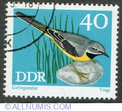 Image #1 of 40 Pfennig 1973 - Grey Wagtail (Motacilla cinerea)