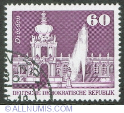 Image #1 of 60 Pfennig 1974 - Crown Gate and Zwinger, Dresden