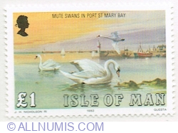 1 Pound 1983 - Mute Swan (Cygnus olor), Bay of Port St. Mary