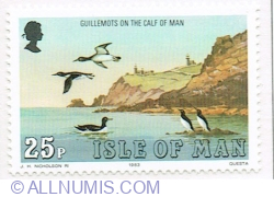 25 Pence 1983 - Common Murre (Uria aalge), Calf of Man Lighthouse