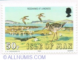 50 Pence 1983 - Common Redshank (Tringa totanus), Peninsula Langness