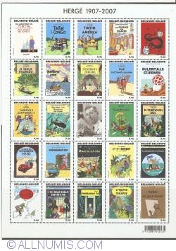 11,50 Euro 2007 - Hergé 1907-2007 Souvenir Sheet