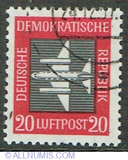 Image #1 of 20 Pfennig 1957 - Stylised Aeroplane