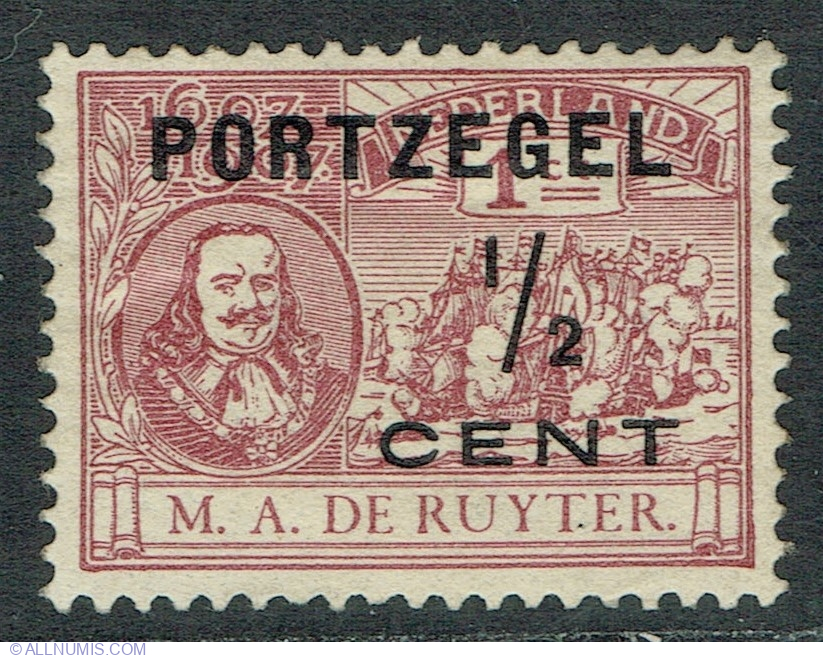 1 2 Cent 1907 M. A. De Ruyter Postage due Personality