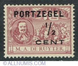Image #1 of 1/2 Cent 1907 - M. A. De Ruyter (Ștampila datorată)