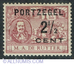 2 1/2 Centi 1907 - M. A. Ruyter ( Stampila datorata)