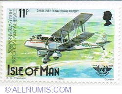 11 Pence 1984 - D.H.84 over Ronaldsway Airport