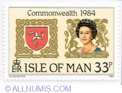 33 Pence 1984 - Queen Elizabeth II, Manx emblem